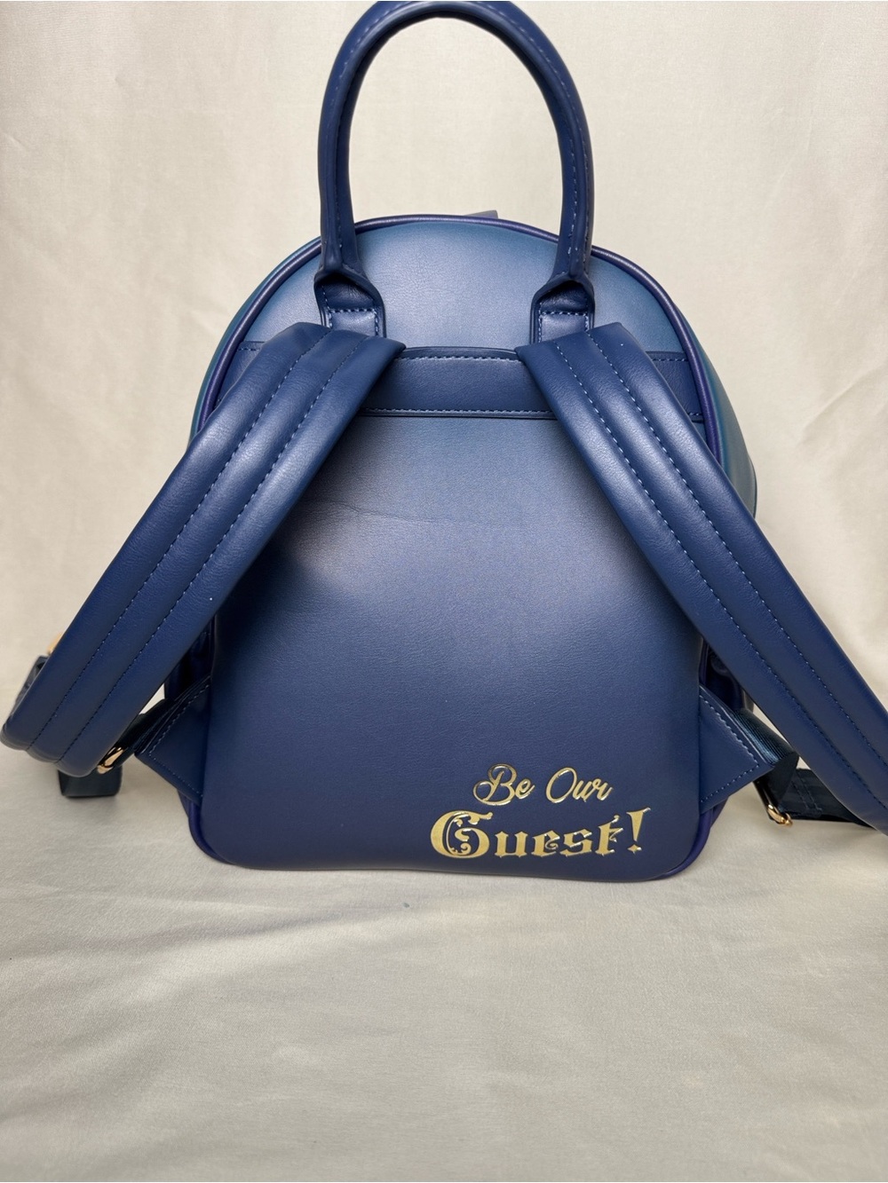 Loungefly Blue Beauty and the Beast Lumière Mini Backpack with Matching Wallet - Picture 2 of 16